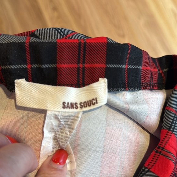 Sans souci Plaid Red‎ and Black Women's Skirt size medium - Picture 4 of 4